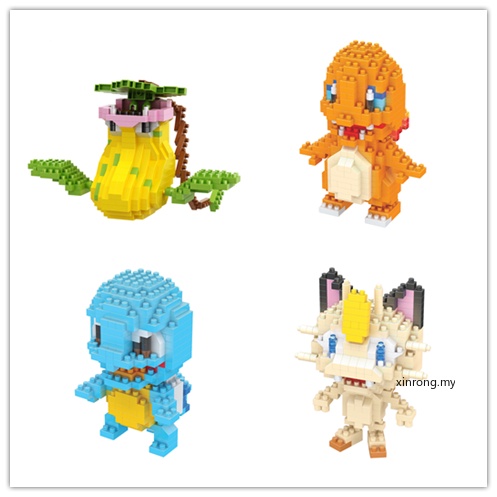 Mainan Lego Balok Bangunan Nano Diamond Pokemon Pikachu Butterfly Pichu Raichu Gyarados Krabby Psyduck