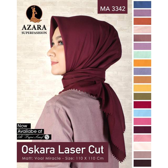 kerudung segi empat polos voal laser cut / jilbab voal laser cut