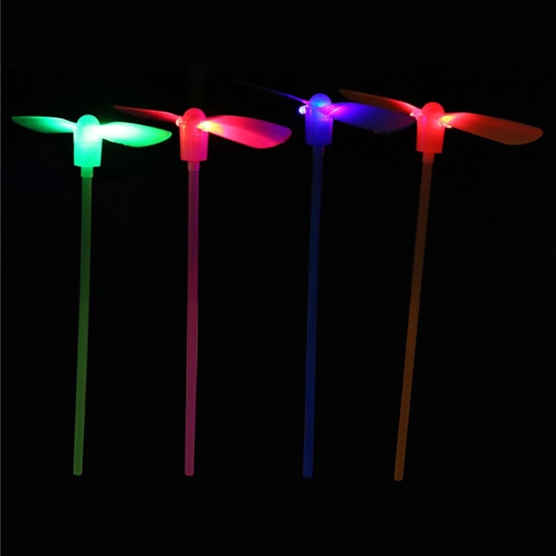 Mary Glowing LED Light-up Bamboo Copter 5Pcs Sovenir Pesta Besar Capung Plastik