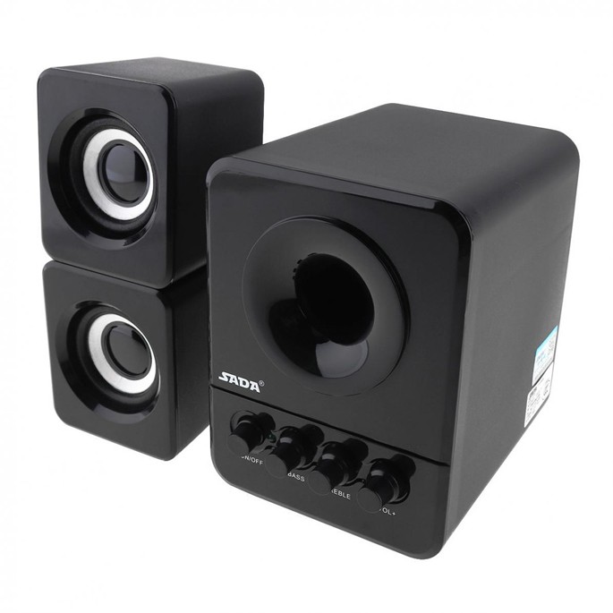 SADA D-203 Speaker Stereo 2.1 with Subwoofer &amp; USB Power - Black