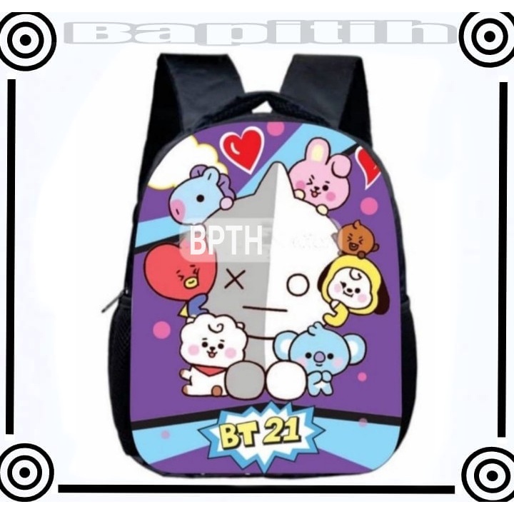 BPT/ Tas Ransel Anak Sekolah Karakter Bag Backpack Lucu Motif Cartoon BT 21 Cute