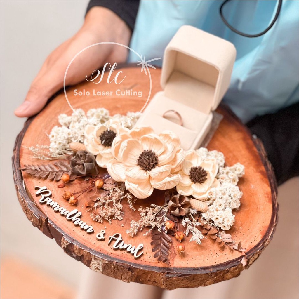 Lotus Ringbox/ Ring Box / Tempat Cincin Rustic / Kotak Perhiasan wedding / Hantaran / Seserahan /  m