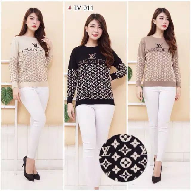 LV ATASAN BAJU SWEATER RAJUT PREMIUM WANITA