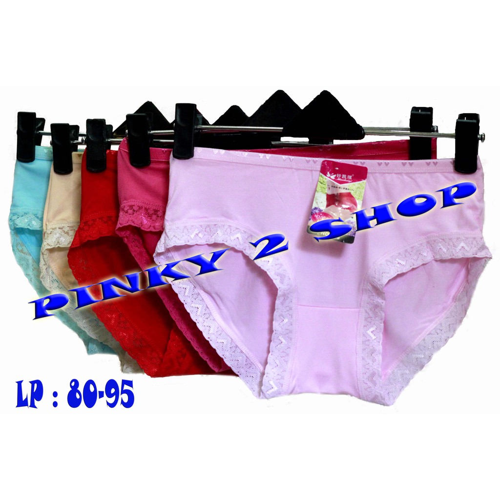 CELANA DALAM WANITA RENDA CANTIK KARET PINGGANG KECIL BAHAN KATUN SPANDEX LEMBUT DIPAKAI HARIAN