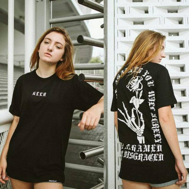 Kaos distro Friday killer rose black original