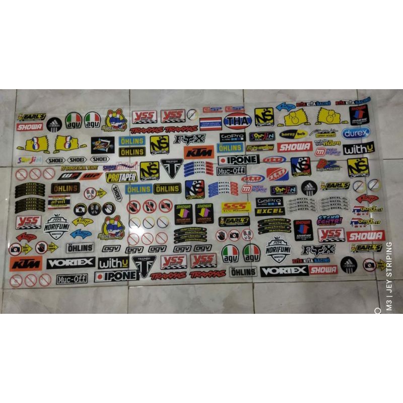 STICKER PRINT UV + CUTTING BRAND STIKER PROMOSI STIKER SPONSOR STIKER HELM STIKER RACING GOPRO