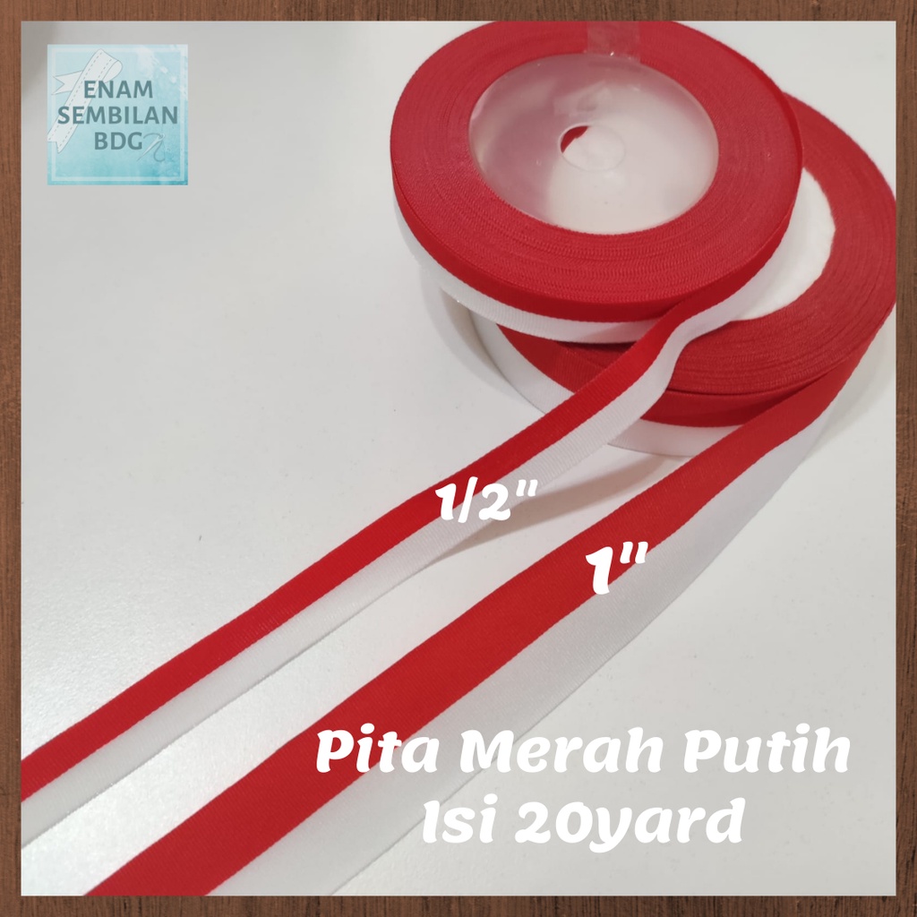 

PITA MERAH PUTIH 1/2" DAN 1" PER ROL ISI 20YARD / PITA BENDERA MERDEKA