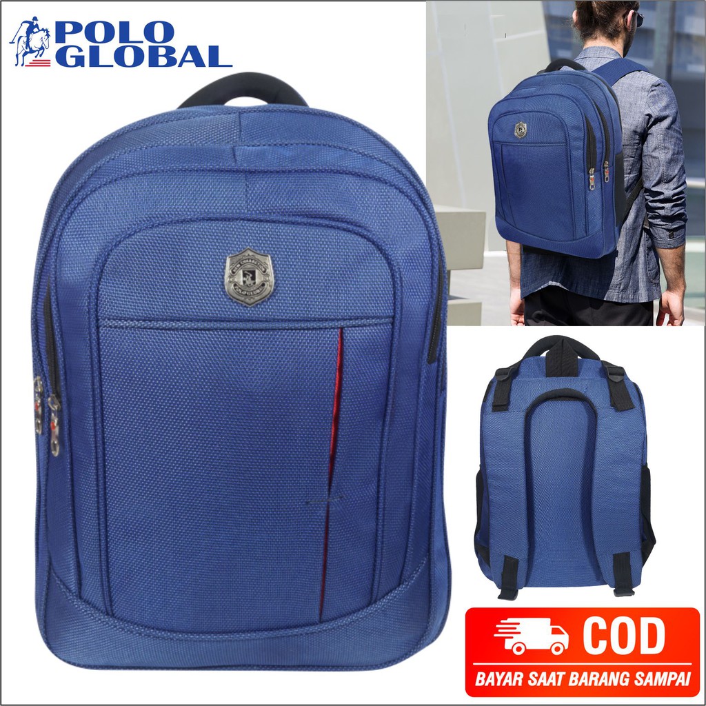 PG 9813 - Tas Ransel Punggung Laptop Model Polo Bagpack Pria Wanita Unisex Bahan Tebal Waterproof