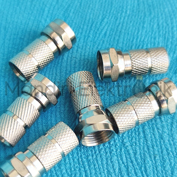 Drat F Connector RG6 Tebal Kualitas Bagus - Drat F Konektor - Jack F Besi - Connector F Drat