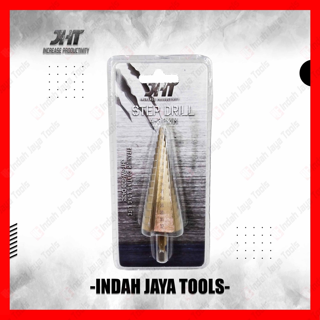 JHT 0432 Mata Bor Pagoda 4-32 mm SATUAN - Step Drill Besi Kerucut