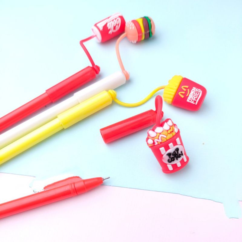 

Pena Gantungan Fast Food Karet - Pen Bolpen Pulpen Junk Burger Cola Gelpen Karakter Murah