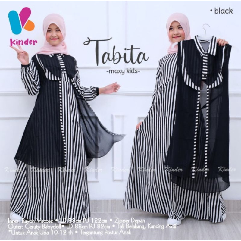 Tabita Set Dress Anak Usia 10-12 th | Inner Rayon Viscosse | Outer Cerutty Babby Doll