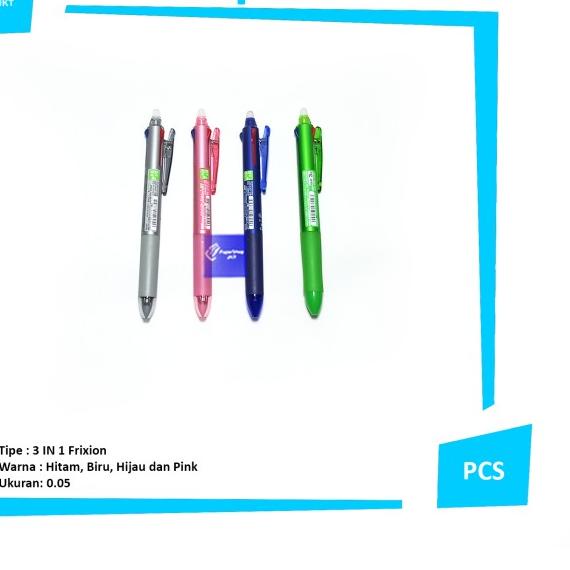 

☋ PILOT FRIXION 3 IN 1 !!! IMPOR JEPANG BISA DIHAPUS (0'5) - Putih ♙