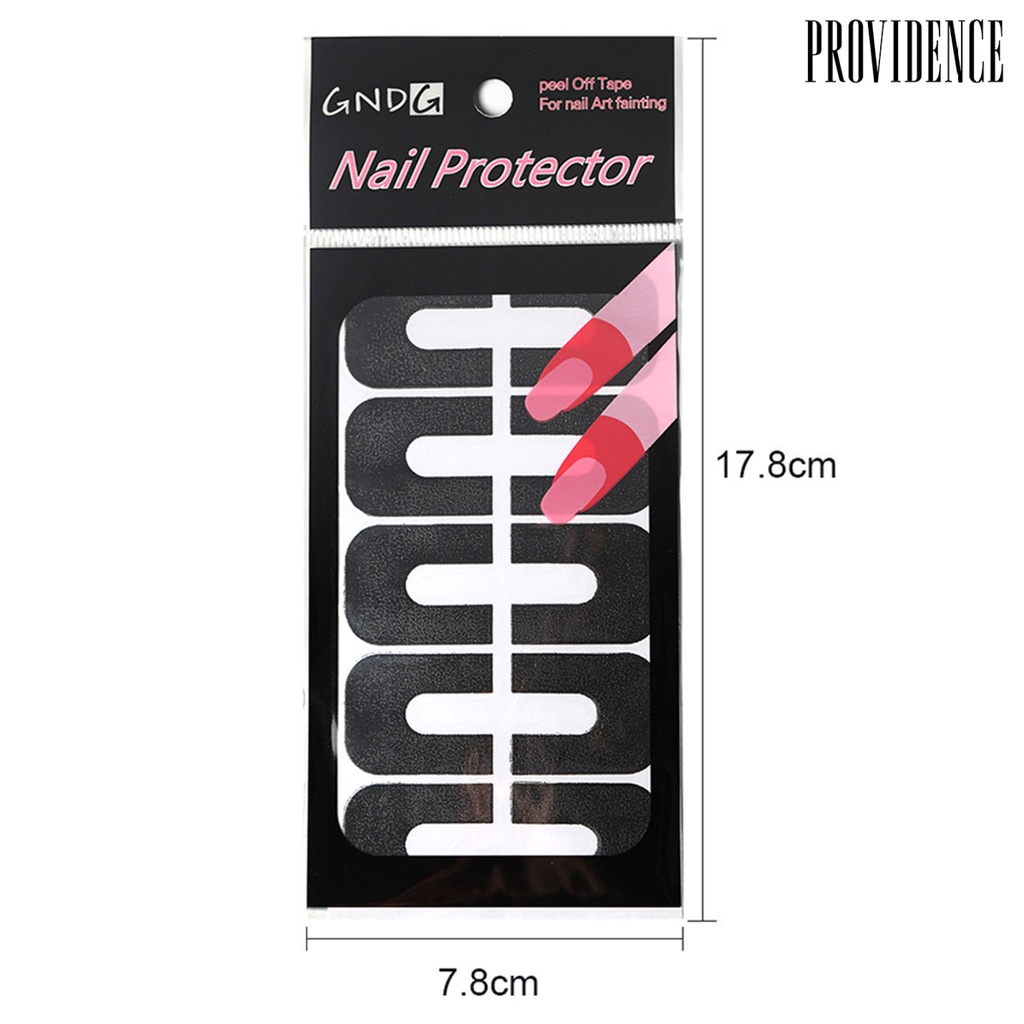 Providence 10pcs / Set Stiker Pelindung Ujung Kuku Ultra Tipis Anti Tumpah Untuk Salon