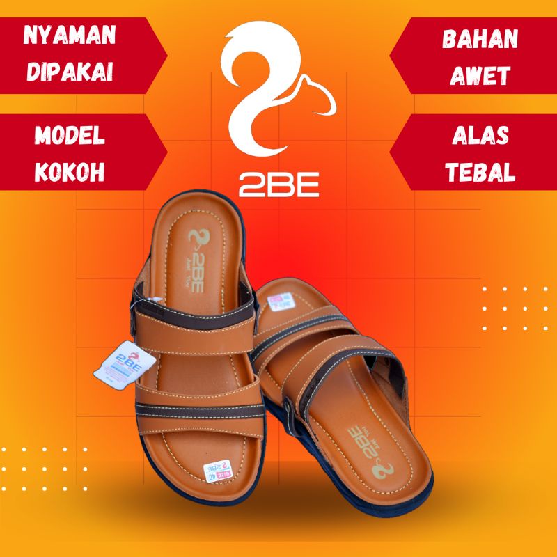 Sandal Kulit Pria 2BE 02 Sandal Jepit Kasual Original