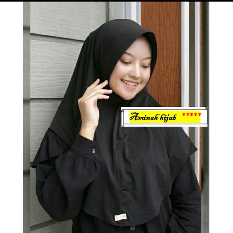 Bergo Jersey Hamidah /HijabMenutupDada pet besar