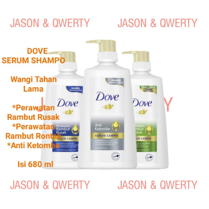 Dove Serum Shampo Anti Perawatan Rambut Rontok 680 ml - Tidak Lepek Wangi sepanjang Hari