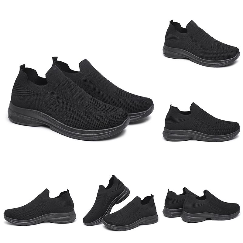 [GROSIR][COD] SEVEN_DAY SEPATU RAJUT SLIP ON WANITA OLAHRAGA TANPA TALI SPORT SHOES HITAM A-6613