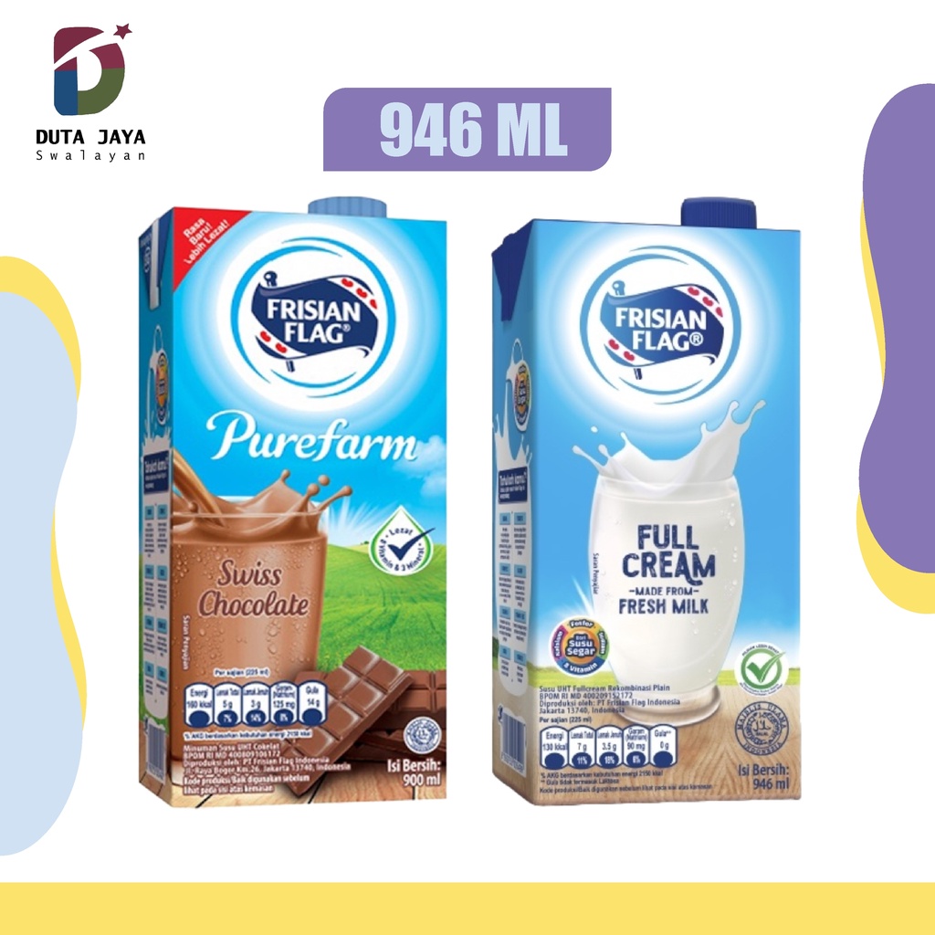 Frisian Flag Susu UHT 1 Liter Cokelat, Full Cream 946 ML