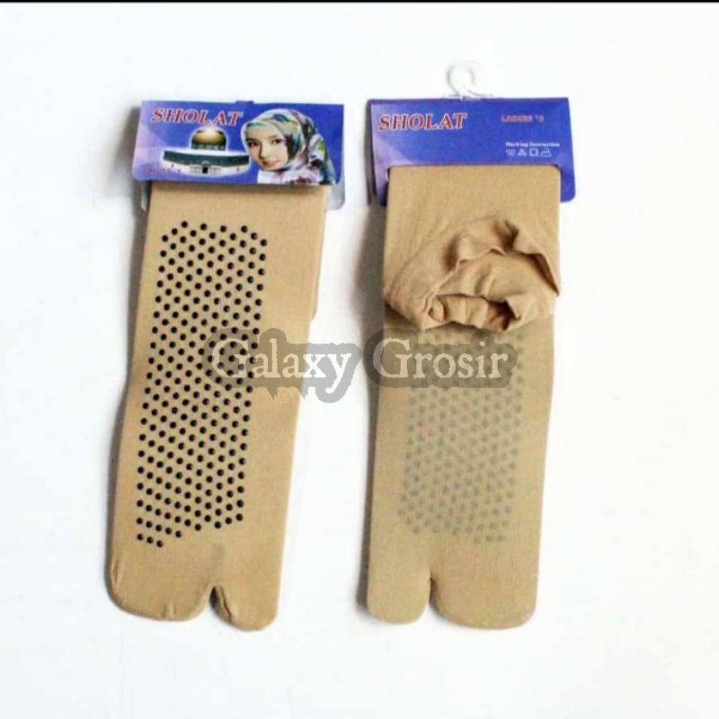 [6pcs]Kaos Kaki Jempol Muslim Diatasmatakaki Coklat bintik Ukuran M