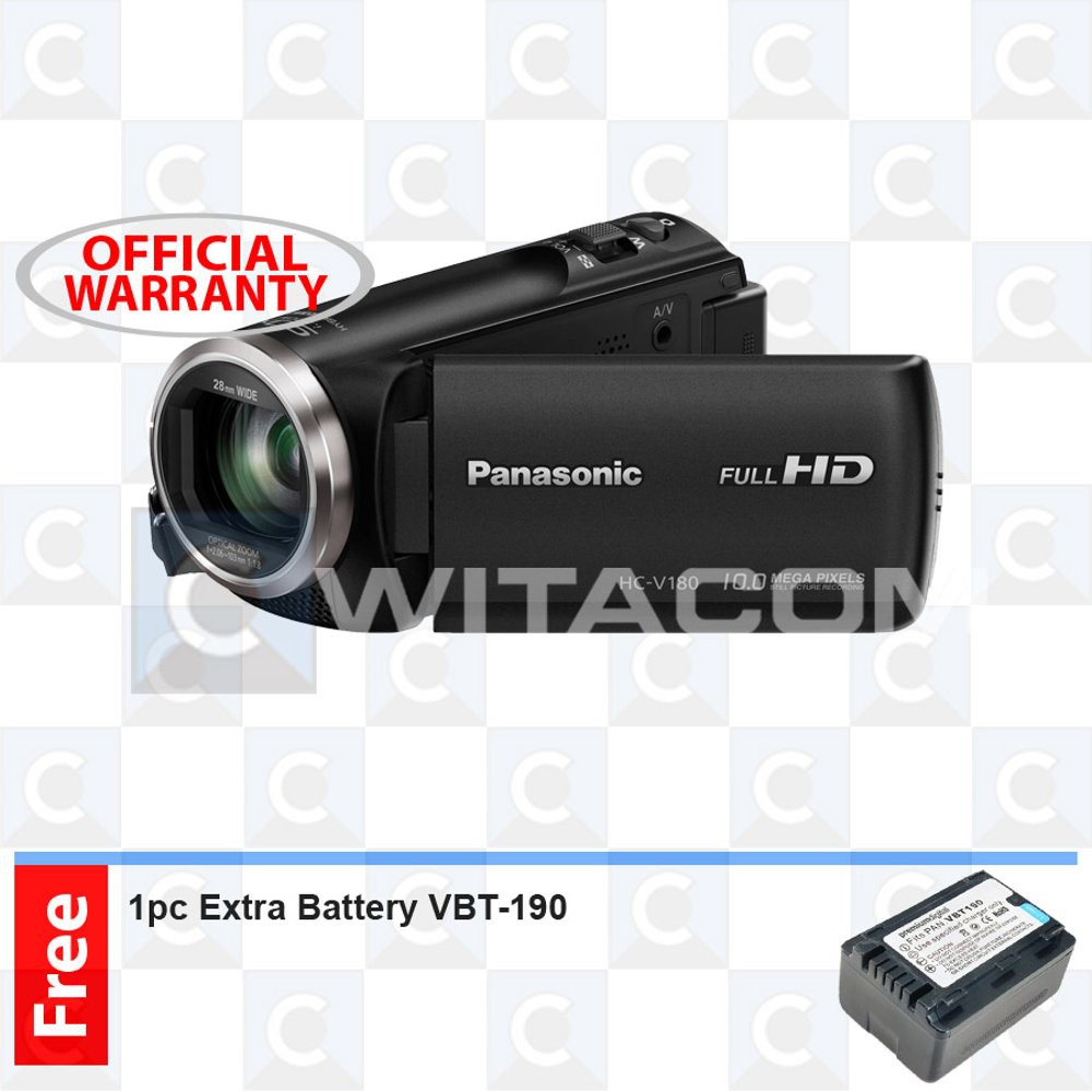 Promo Panasonic HC V180 Full HD Camcorder   Extra Battery Murah