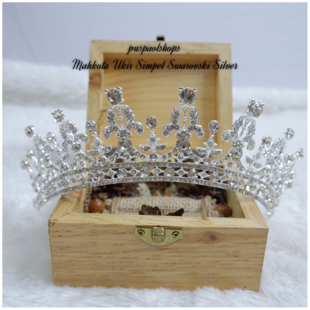 Mahkota/Tiara Ukir Simpel Swarovski Silver