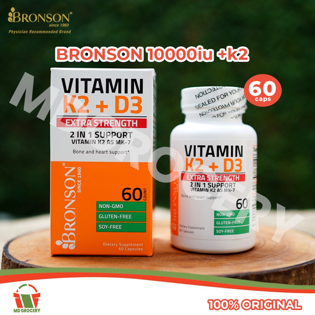 Jual Bronson 10000iu Vitamin K2 AS MK7 + D3 60 Caps (Untuk Tulang