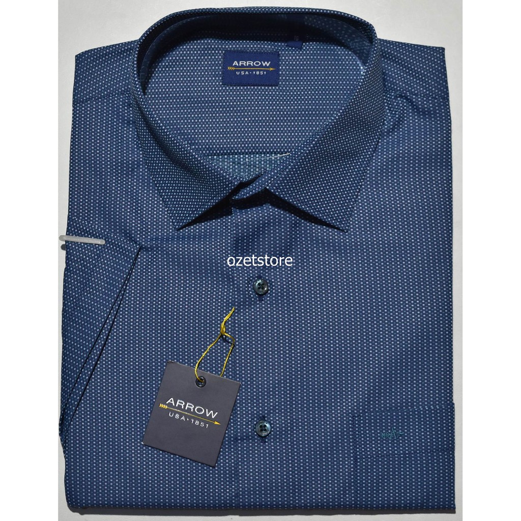 Kemeja Pria Formal Lengan Pendek ARROW Navy Motif Reguler CF20 ORI