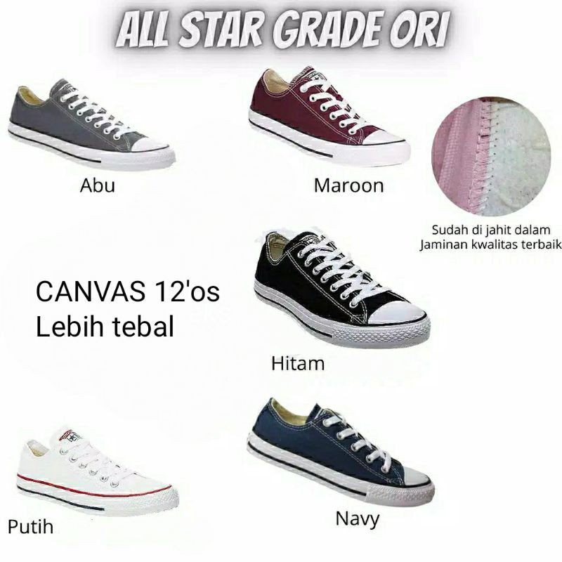 Sepatu convers allstar clasik low Termurah Tanpa box