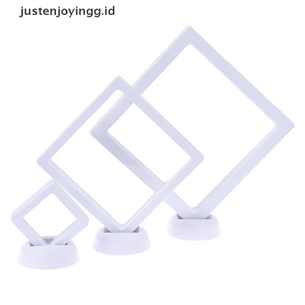 Kotak Display Perhiasan / Koin 3D Bentuk Persegi Dengan Stand Holder