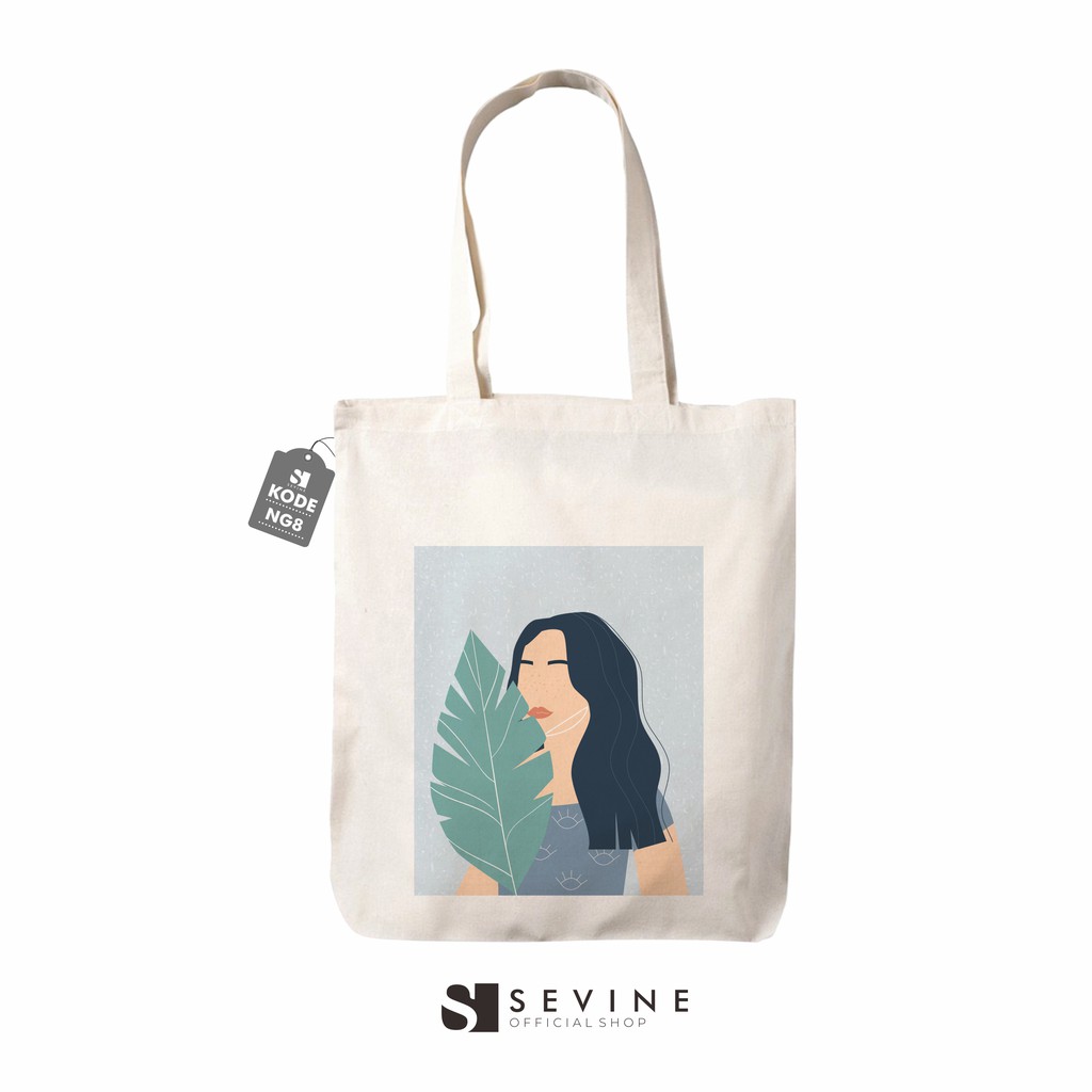 Sevine Totebag Tas Wanita Tote Bag Resleting Custom Nordic Girly - NG