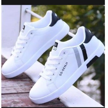 sepatu sneakers kets plat senji murah trendy