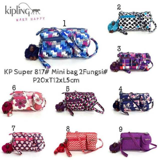 Mini Bag Slempang Kipling Banyak Pilihan Motif