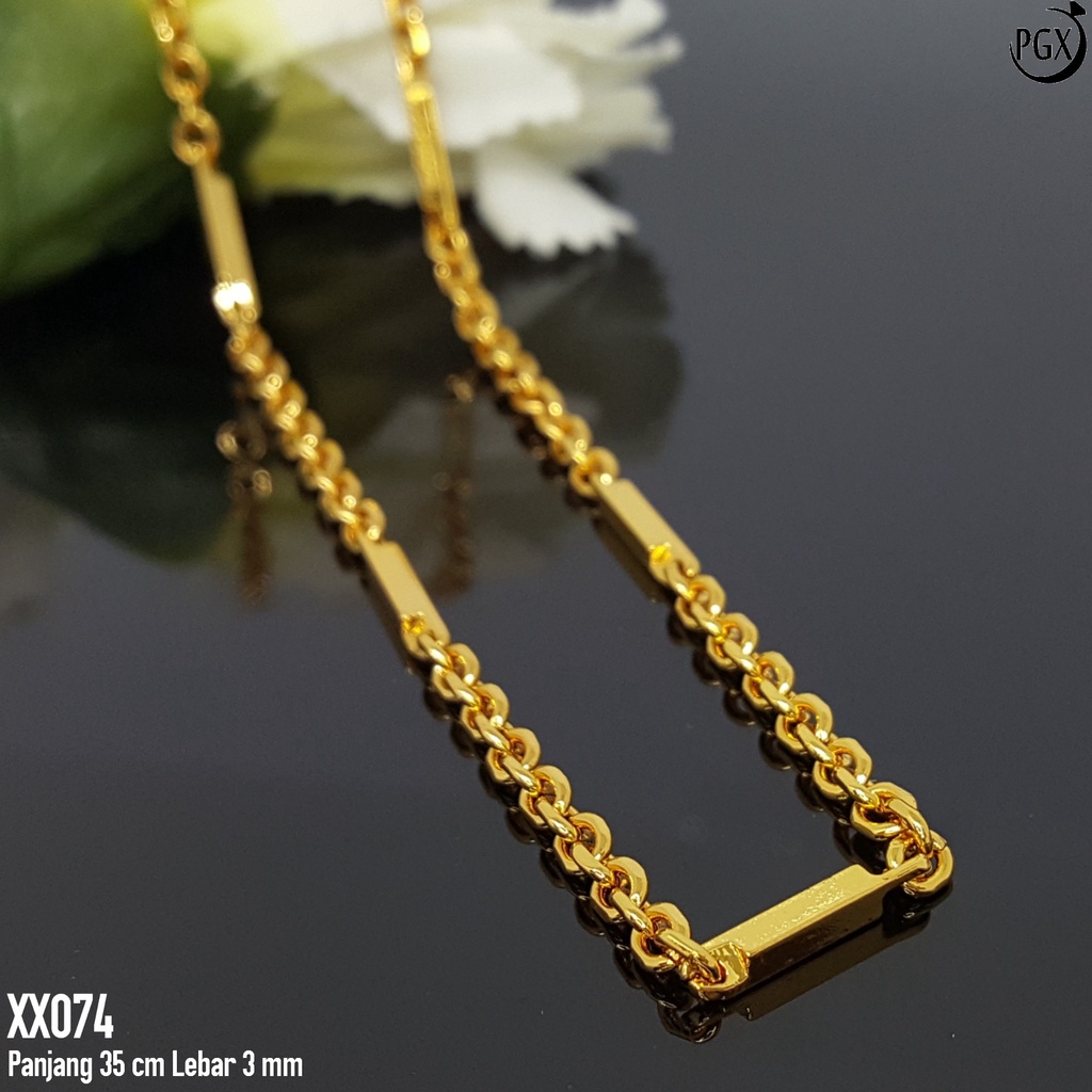 PGX Kalung Pria Wanita Xuping Perhiasan Lapis Emas Aksesoris Fashion Premium - XX074