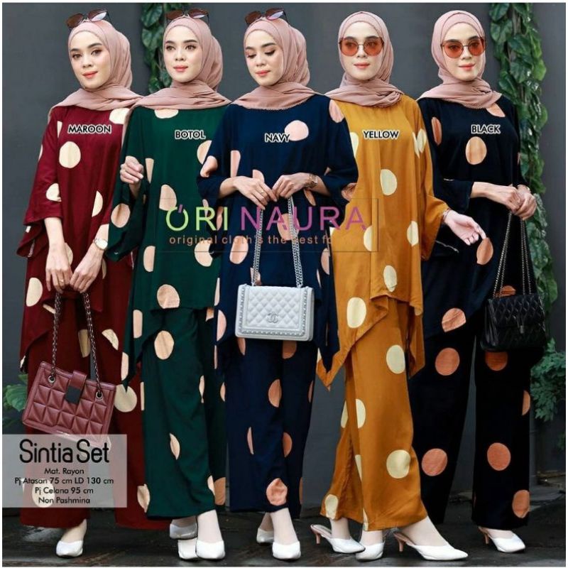Set Sintia / Stelan Wanita Polkadot / Waka Waka / Ori Naura