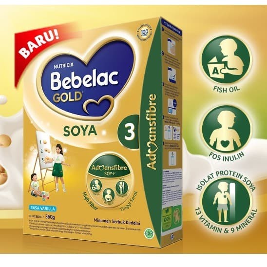 

Bebelac Gold Soya 3 Vanila 360 Gram Susu Formula Anak Surabaya