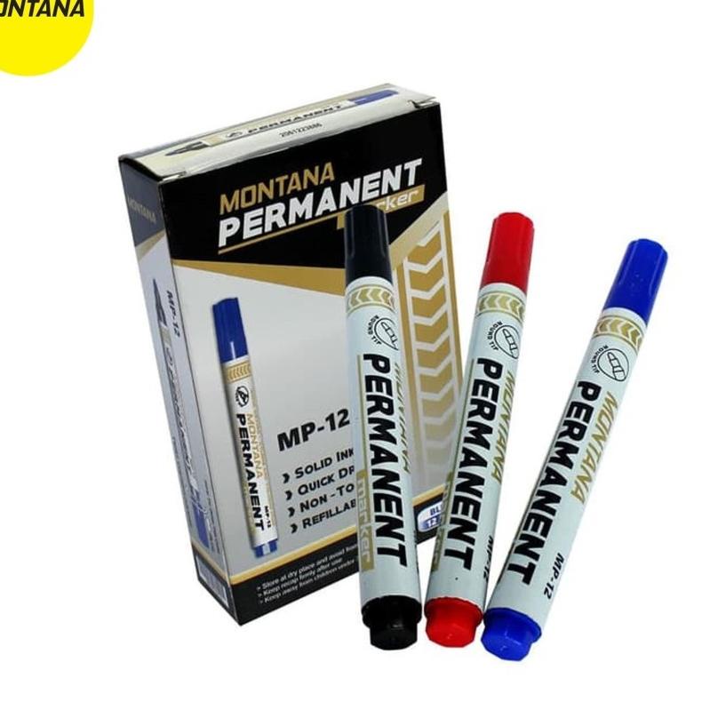 

CODEA5m0L--SPIDOL PERMANENT MONTANA (MP-12) FS 1 Dus isi 12 Pcs Hitam
