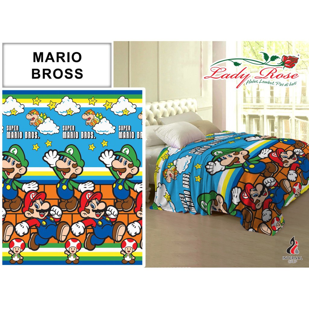 WW Selimut Lady Rose 160 MARIO BROSS 160x200 ladyrose super bros