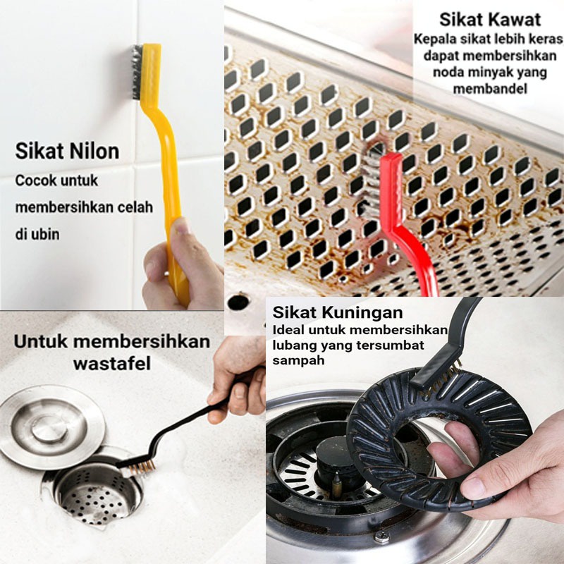 Sikat Kawat Sikat Nilon Set 3in1 Anti Karat