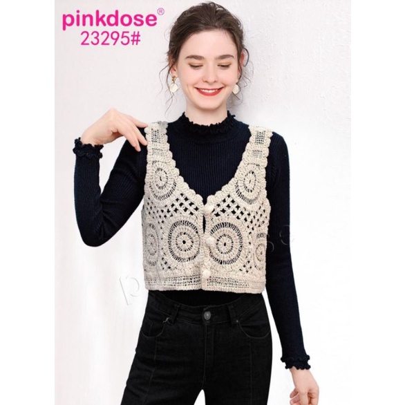 23295 PINKDOSE Rompi Vest Kancing Rajut