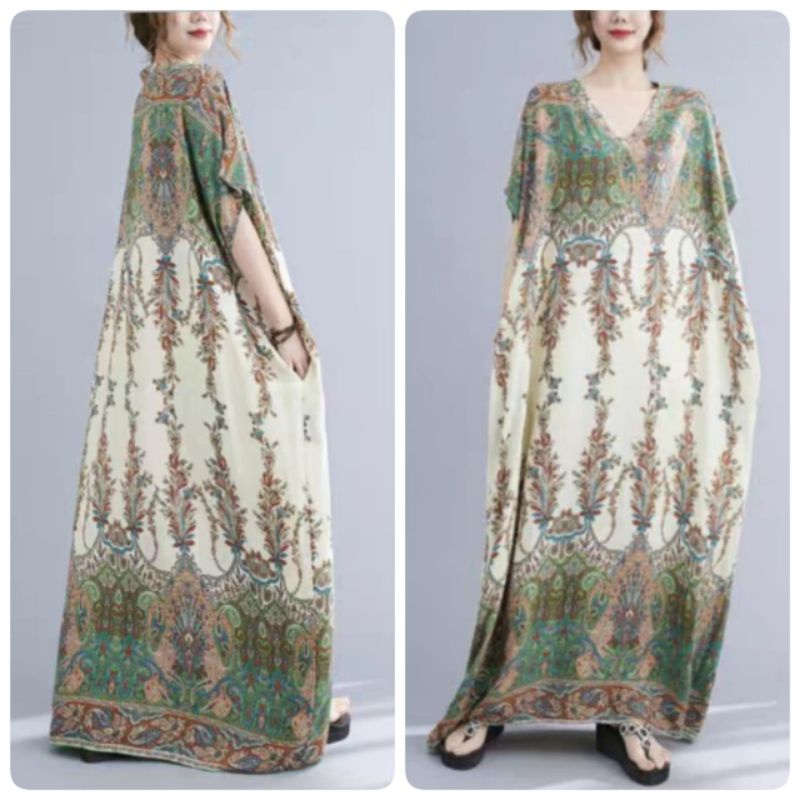 MDLV ~ 91010# Homewear Maxi Dress Maxi Dress Big Size Oversize