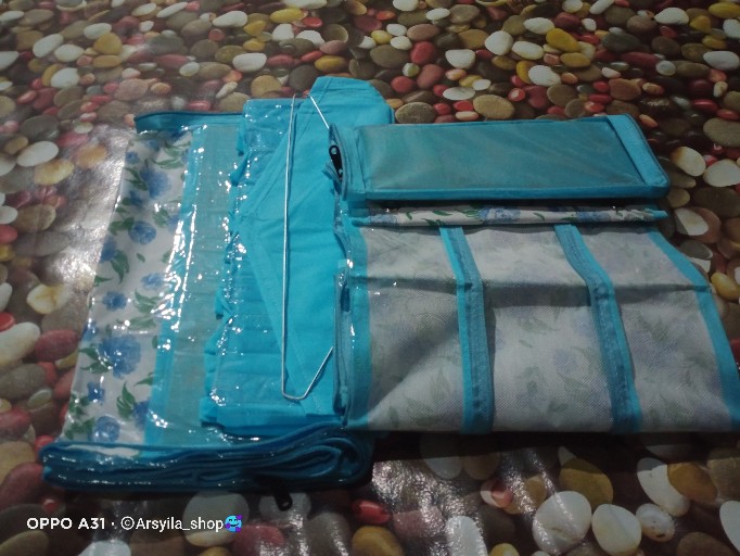 Rak Gantung 3in1 Rak Underwear Sepatu Tas Resleting