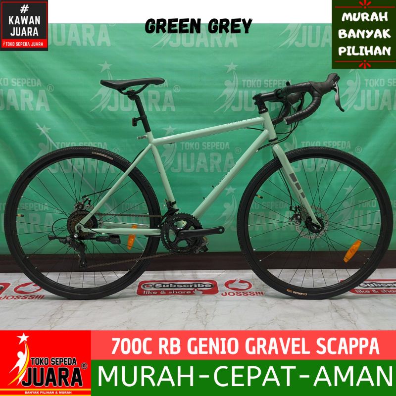 SEPEDA BALAP GENIO GRAVEL SCAPPA 2×8 SPEED ROADBIKE 700C