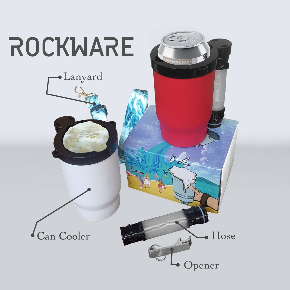 ROCKWARE Beer Pong - Portable Unique Drink Can Cooler For Party Event