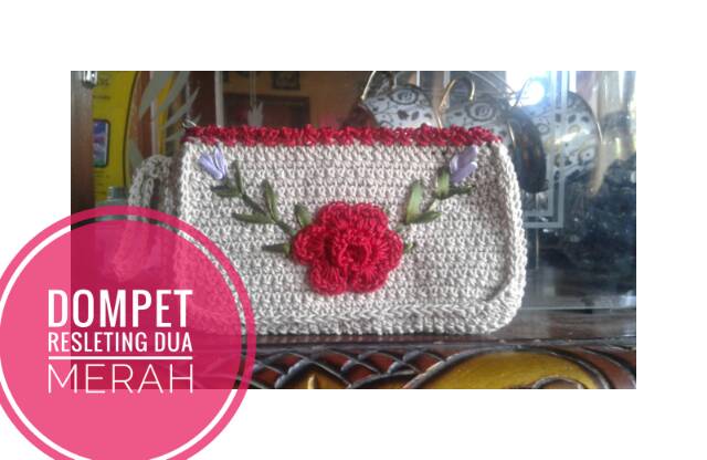 PAKET USAHA // dompet resleting dua rajut handmade // 10pcs dompet dobel sleting murah banget