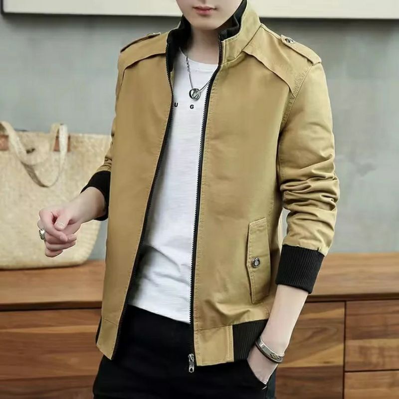 JAKET PRIA/FASHION PRIA/JAKET BOMBER KASUAL/JAKET KOREA TERBARU JAKET KATUN DRILL PREMIUM