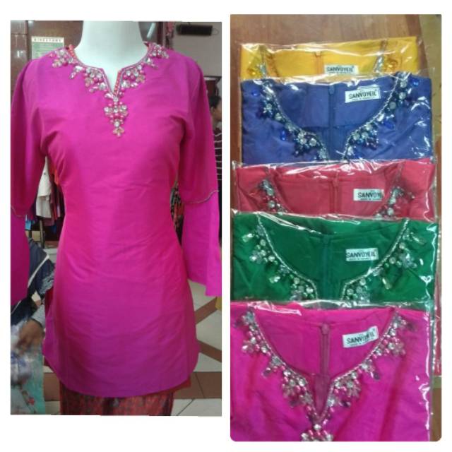 Realpict Atasan kurung tafeta payet