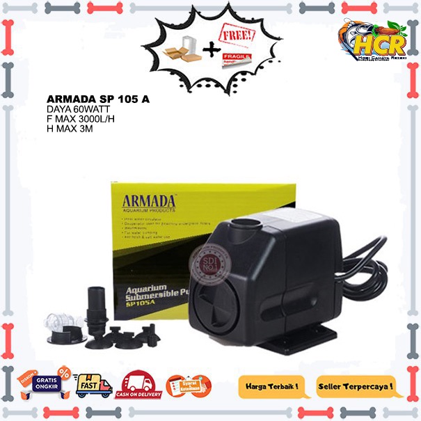 POMPA AIR CELUP AQUARIUM ARMADA SP 105 A SUBMERSIBLE PUMP