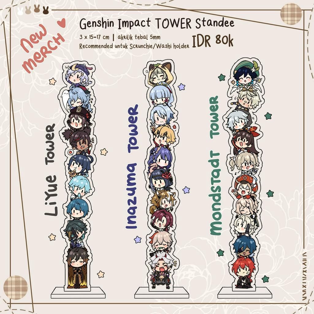 [CAE] GENSHIN IMPACT TOWER STANDEE (Washi and Srunchie Holder)