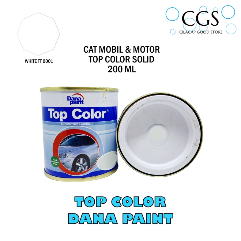 CAT TOP COLOR WHITE 200ml - cat putih motor - cat motor putih - cat mobil putih - cat top color puti